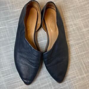 Bueno Brandi Womens Size 9.5 Navy Blue Leather Slip on Flats Italian Shoes